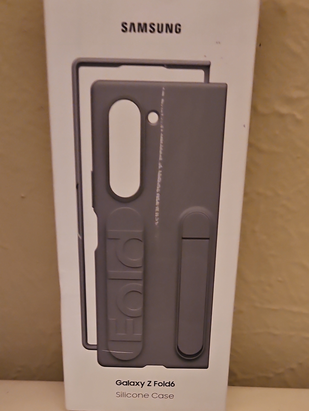 Samsung Galaxy Z Fold6 Silicone Case in Gray with Integrated Stand
